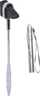 RCSP Knee Hammer Taylor Chrome Plated Triangular Rubber Head With Pen Torch Medical Hammer