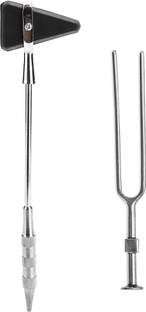 Dr. TORSO Percussion Knee Hammer with Tuning Fork (256 Hz) Triangular head Premium Medical Hammer
