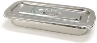 IS IndoSurgicals Stainless Steel Instrument Tray with Cover, Deluxe Quality Reusable Medical Tray