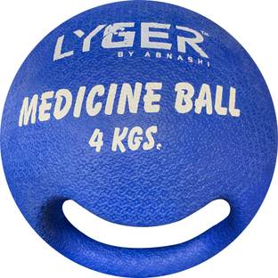 LYGER Medicine Ball Single Grip With Handle Weighted Ball for Cardio Workout- 4Kg Medicine Ball