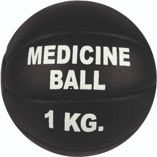 MAIZO Split Leather Medicine Ball for Workout/ Heavyduty - 1kg Medicine Ball