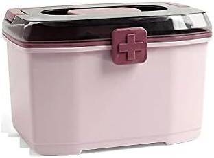 zvonko Plastic Double-Layer Emergency Storage Box First Aid Kit Organizer Medicine Box Medicine Dispenser