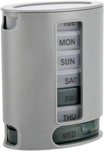 EBM Weekly Medicine Organizer with 7-Day Compartments Portable Medicine Storage Box Medicine Dispenser