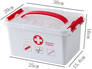 PROTON PLUS ortable Plastic Medical Kit Box for Home, Travel & Office Use Medicine Dispenser