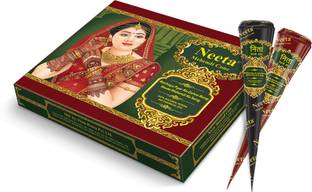 Neeta Mehendi Cone Natural Mehandi 12 Pcs in 1 Box , 25gm Each Cone Natural Mehendi Natural Mehendi