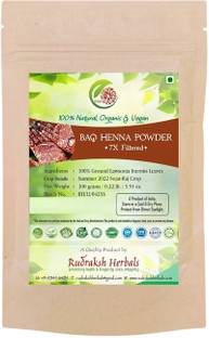 RUDRAKSHHERBALS Baq Henna Powder 7x Filtered 100% Ground Lawsonia Inermis Leaves Natural Mehendi