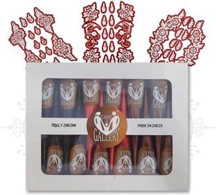 careone gallery Instant Henna Mehendi Cone Mix| With Set of 3 Full Hand Stickers/Stencils Natural Mehendi