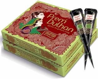 Prem Dulhan 100% Pure Natural, No Chemical 12 Pieces in 1 Box Mehandi cone 350gm (Pack of 2) Natural Mehendi