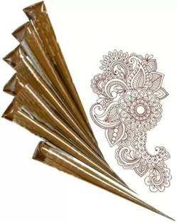 sign gold Mehendi Cones for hands Long Lasting Red Color with Natural Henna leaves