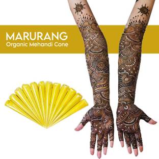 Marurang Henna Cones Box (12 Cones) | 100% Natural Mehndi Cone for Wedding, Natural Mehendi