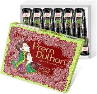 Prem Dulhan Mehendi Cone 12pc in 1 box Natural Mehendi