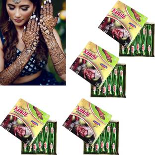 NG MART KARACHI GREEN HERBAL MEHENDI CONE FOR DASHING & STYLISH HANDS PACK OF - 4 Natural Mehendi