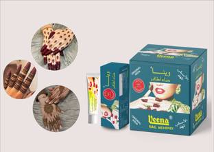 Veena Instant Dark Red Mehendi Tattoo Paste Tubes (15pieces In Each Box)
