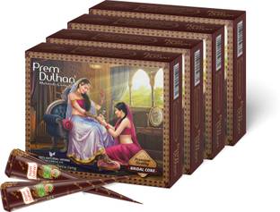 Prem Dulhan Bridal Mehendi Cone for wedding hand designing 48pcs of 35g in 4 box Natural Mehendi