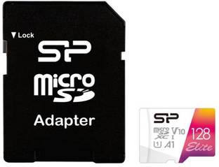 Silicon Power SP128GBSTXBV1V20SP Elite 128 GB MicroSD Card Class 10 100 MB/s  Memory Card Compatible with Camera