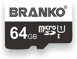 Branko SD-Card-10C-64gb Extreme Micro SD Card I Ultra Fast Speed I Highly Resistant I 64 GB MicroSD Card Class 10 90 MB/s  Memory Card Compatible with Mobile, Camera, Tablet