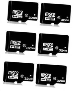 PTCMart Pack Of 6 32 GB SD Card pro Class 10 48 MB/s Memory Card Pro 32 GB MicroSD Card Class 10 140 MB/s  Memory Card Compatible with Camera, Computer, Gaming Console, Mobile, Tablet