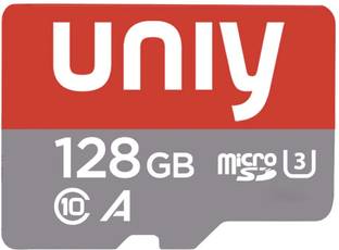 UNIY Speedbeat U3 ideal for (Smartphone, CCTV Camera ,Tablets Laptop) 128 GB MicroSD Card Class 10 100 MB/s Memory Card A10 U3 ideal for (Smartphone, wifi CCTV Camera,Tablets Laptop) With free Adaptor 128 GB MicroSD Card Class 10 100 MB/s  Memory Card Compatible with Camera, Computer, Mobile, Tablet