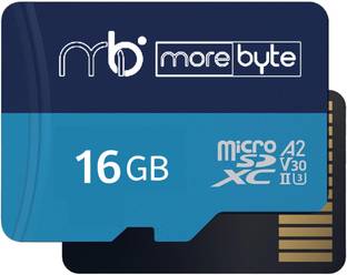 MOREBYTE 16GB Memory Card Blue Series 16 GB MicroSD Card Class 10 90 MB/s  Memory Card Compatible with Camera, Computer, Gaming Console, Mobile, Tablet