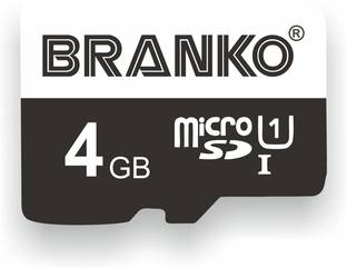 Branko SD-Card-10C-4gb Micro SD Card 4 GB MicroSD Card Class 10 90 MB/s  Memory Card Compatible with Computer, Camera, Mobile
