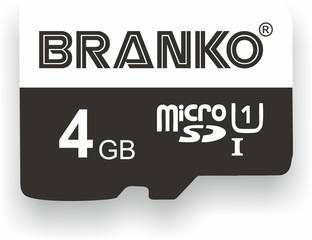 Branko SD-Card-10C-4gb Micro SD Card 4 GB MicroSD Card Class 10 90 MB/s  Memory Card Compatible with Computer, Camera, Mobile