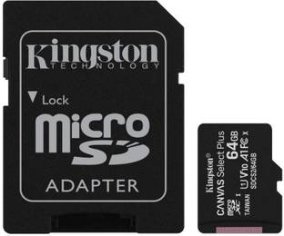 KINGSTON Canvas Select Plus 64GB microSD Card Class 10 UHS-I speeds up to 100MB/s with Adapter (SDCS2/32GBIN) UHS-I 64 GB MicroSD Card Class 10 100 MB/s  Memory Card Compatible with Camera, Computer, Mobile, Tablet