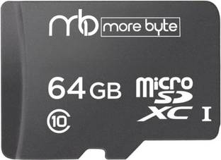 MOREBYTE Ultra 64 GB MicroSD Card Class 10 90 MB/s Memory Card Black 64 GB MicroSD Card Class 10 90 MB/s  Memory Card Compatible with Mobile, Computer, Tablet