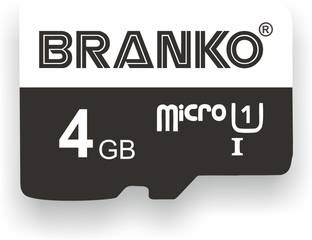 Branko SD-Card-10C-4gb Micro SD Card 4 GB MicroSD Card Class 10 90 MB/s  Memory Card Compatible with Computer, Camera, Mobile