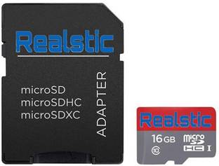 Realstic plus 16 GB Memory Card (With Adapter). EVO Plus 16 GB MicroSD Card Class 10 130 MB/s  Memory Card Compatible with Computer, Gaming Console, Mobile, Tablet