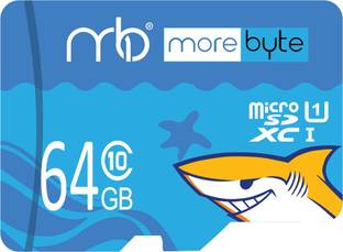 MOREBYTE MBTF1011 64GB Blue 64 GB MicroSD Card Class 10 140 MB/s  Memory Card Compatible with Mobile