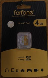 BS FORFONE_MD_4GB ULTRA SPEED MEMORY CARD 4 GB MicroSDHC Class 10 50 MB/s  Memory Card Compatible with Gaming Console, Computer, Tablet, Camera, Mobile