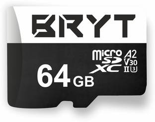 BRYT CL10 UY Memory UHS-1 High Capacity Micro SD Card 64 GB MicroSDHC Class 10 90 MB/s  Memory Card Compatible with Camera, Mobile, Tablet