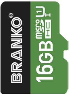Branko SD-Card-10C Extreme Micro SD Card I Ultra Fast Speed I Highly Resistant I 16 GB MicroSDHC Class 10 140 MB/s  Memory Card Compatible with Mobile, Camera, Tablet
