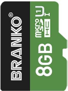 Branko SD-Card-10C Extreme Micro SD Card I Ultra Fast Speed I Highly Resistant I 8 GB MicroSDHC Class 10 90 MB/s  Memory Card Compatible with Mobile, Camera, Tablet