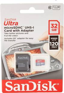 SanDisk SDSQUAB-32GB-GN6iN ultra 32 GB MicroSDHC Class 10 120 MB/s  Memory Card Compatible with Camera, Gaming Console, Computer