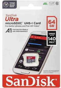 SanDisk Ultra 64 GB MicroSDXC Class 10 140 MB/s  Memory Card