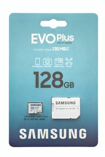 SAMSUNG EVO PLUSS EVO PLUS 128 GB MicroSDXC Class 10 130 MB/s  Memory Card Compatible with Camera, Gaming Console, Mobile, Tablet
