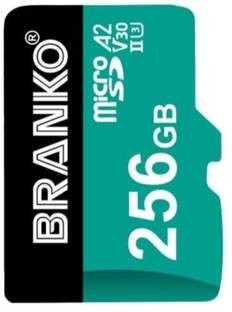 Branko MSD A2-256GB A2 256 GB MicroSDXC UHS Class 3 130 MB/s  Memory Card Compatible with Camera