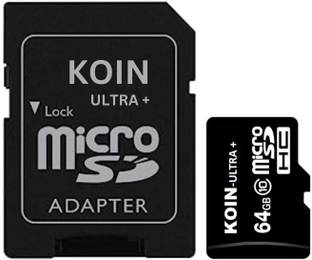 KOIN ultra plus 64gb memory card class 10 upto 100mb/s ultra plus 64 GB MicroSDXC Class 10 100 MB/s  Memory Card Compatible with Camera, Computer, Gaming Console, Mobile, Tablet