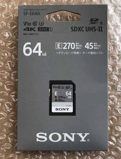 SONY SF-E64 Hi- Speed Memory Card 64Gb Read speed 270mb/ps write Speed 45mb/ps SF-E64A 64 GB MicroSDXC Class 10 270 MB/s  Memory Card Compatible with Camera, Gaming Console, Computer