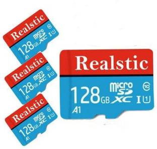 Realstic 128GB-Rl-mmc-033 Ultra 128 GB MicroSDXC Class 10 130 MB/s  Memory Card Compatible with Camera, Computer, Mobile, Tablet