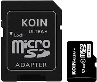 KOIN ultra plus 32gb memory card class 10 upto 100mb/s ultra plus 32 GB MicroSDXC Class 10 100 MB/s  Memory Card Compatible with Camera, Computer, Gaming Console, Mobile, Tablet