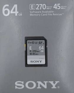 SONY SF-E64 Hi- Speed SF-E64A 64 GB MicroSDXC Class 10 270 MB/s  Memory Card Compatible with Camera, Gaming Console, Computer