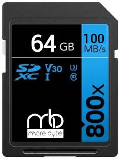 MOREBYTE Ultra 64 GB SDHC UHS-I Card Ultra 64 GB SDHC UHS-I Card UHS Class 1 100 MB/s  Memory Card Compatible with Camera, Computer