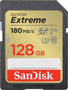 SanDisk SDSDXVA-128G-GNCIN Extreme 128 GB SDHC Class 10 180 MB/s  Memory Card Compatible with Camera