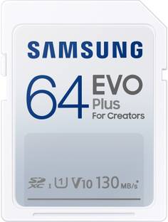SAMSUNG MB-SC64K/APC EVO Plus 64 GB SDHC Class 10 130 MB/s  Memory Card Compatible with Camera, Computer