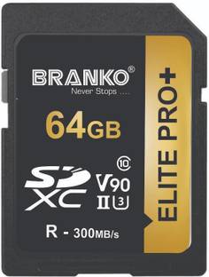 Branko V90 Elite Pro Plus Photo Video Music Voice File DSLR Camera DSC 64 GB SDXC Class 10 300 MB/s  Memory Card Compatible with Camera, Gaming Console