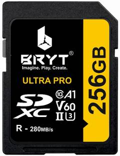 BRYT A1 V60 UHS-II U3 High Capacity SD Card 256 GB SDXC Class 10 280 MB/s  Memory Card