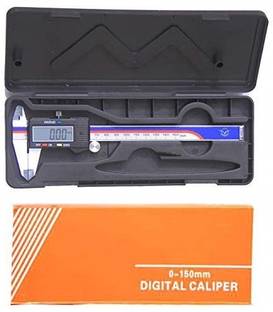 Divinext Aerospace Digimatic Caliper 0–150 mm/0–6 inch Metric/Imperial Dual Reading Electronic Aero Space Digital Vernier Caliper with Storage Box Case + Extra Spare Battery + Large LCD Display + IP54 Water Resistant Hardened Stainless Steel Vernier Caliper Micrometer Electronic Gauge Micrometer Ruler Tool Used for 4 Way Measurement Inside + Outside + Depth + Step AEROSPACE Micrometer Screw Gauge