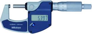 Mitutoyo 293-821-30 Digimatic LCD Micrometer, Ratchet Stop, 0-25mm Range | Micrometer Screw Gauge